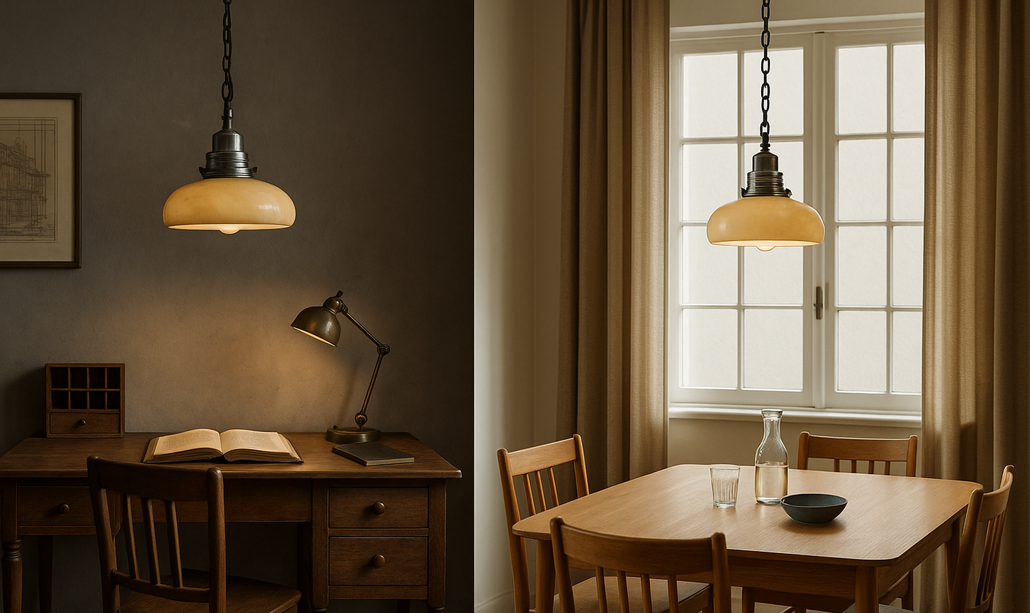 Retro Industrial Glass-Stone Pendant
