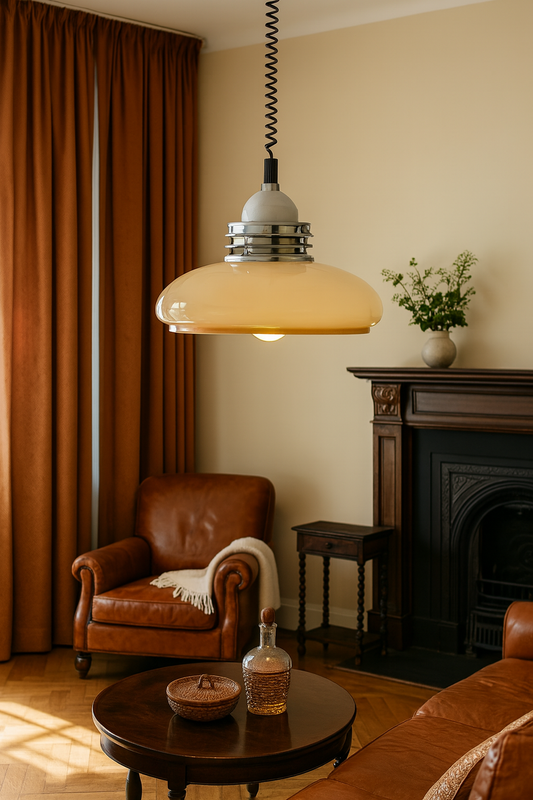 Retro Industrial Glass-Stone Pendant