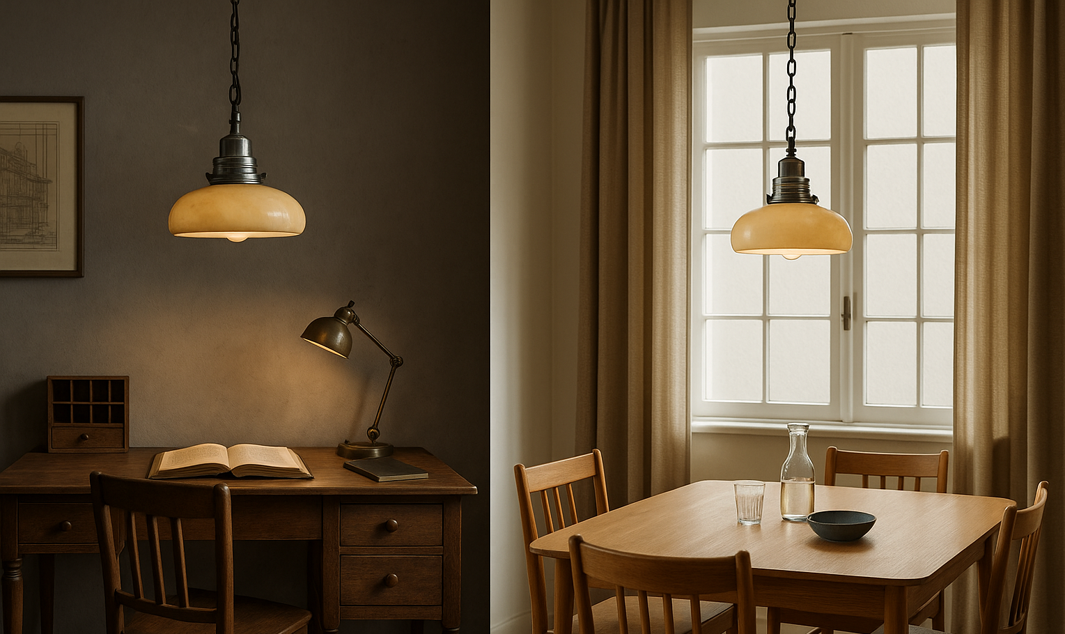 Retro Industrial Glass-Stone Pendant