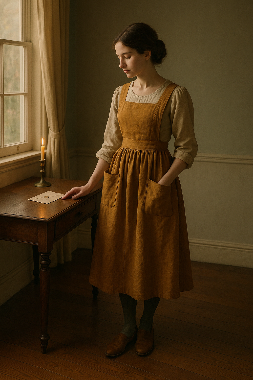 Linen Apron Dress, 1813