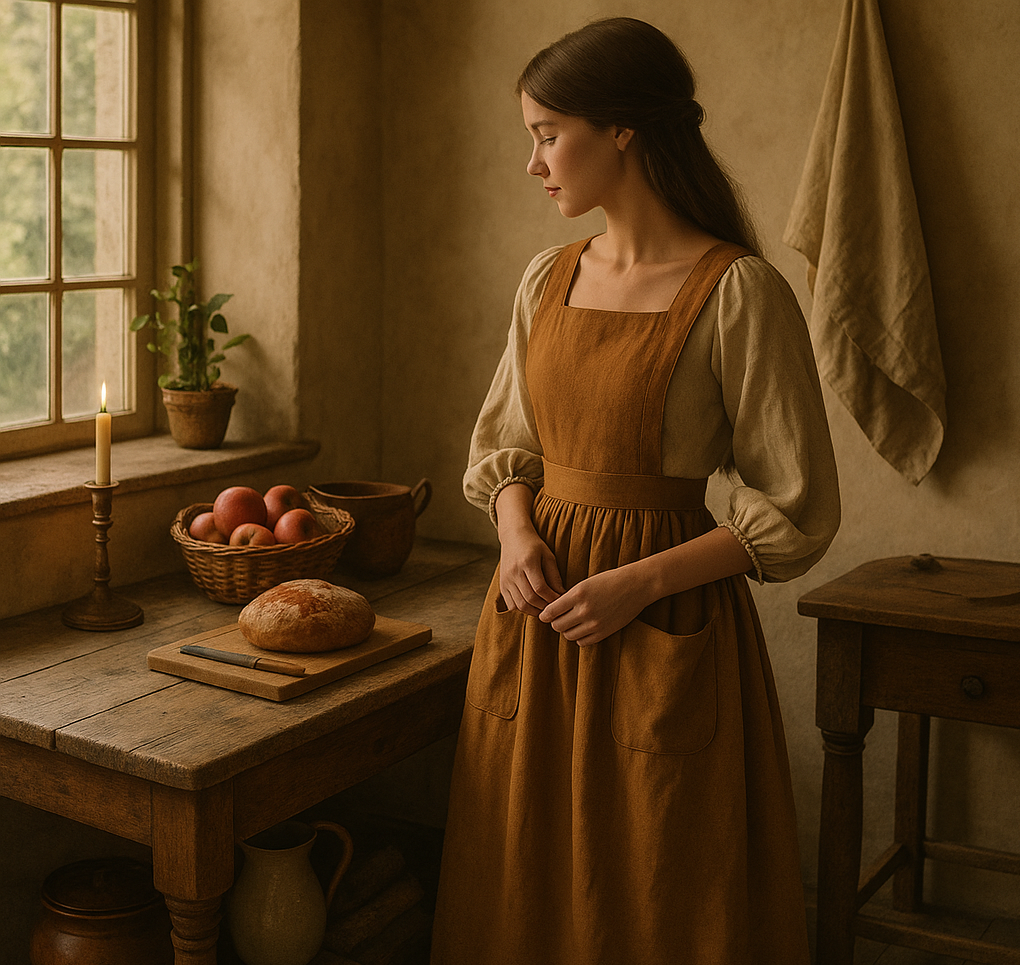 Linen Apron Dress, 1813